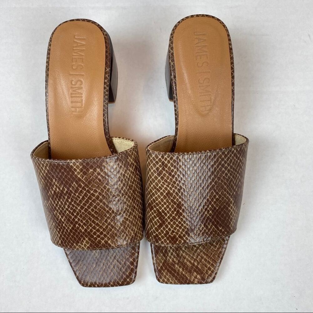 James Smith Snake Skin Sicily Slide Sandal 38 NWOT